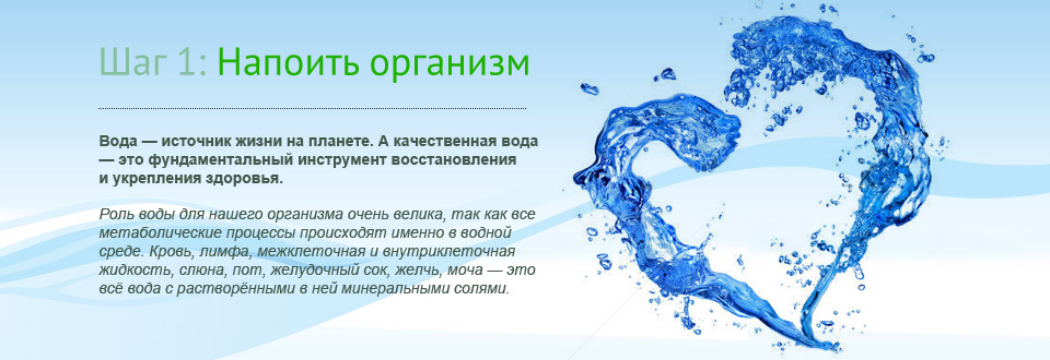 1. Напоить организм.